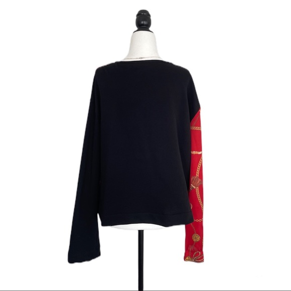 Zara Basic womens half black half chain print long sleeve shirt - Picture 3 of 6